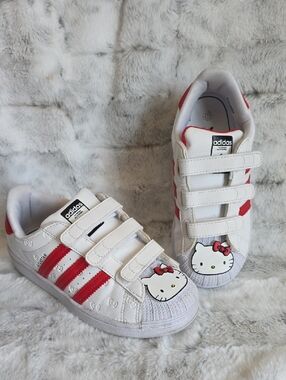 Pre-loved Adidas Kids White & Red Hello Kitty Velcro Sneakers